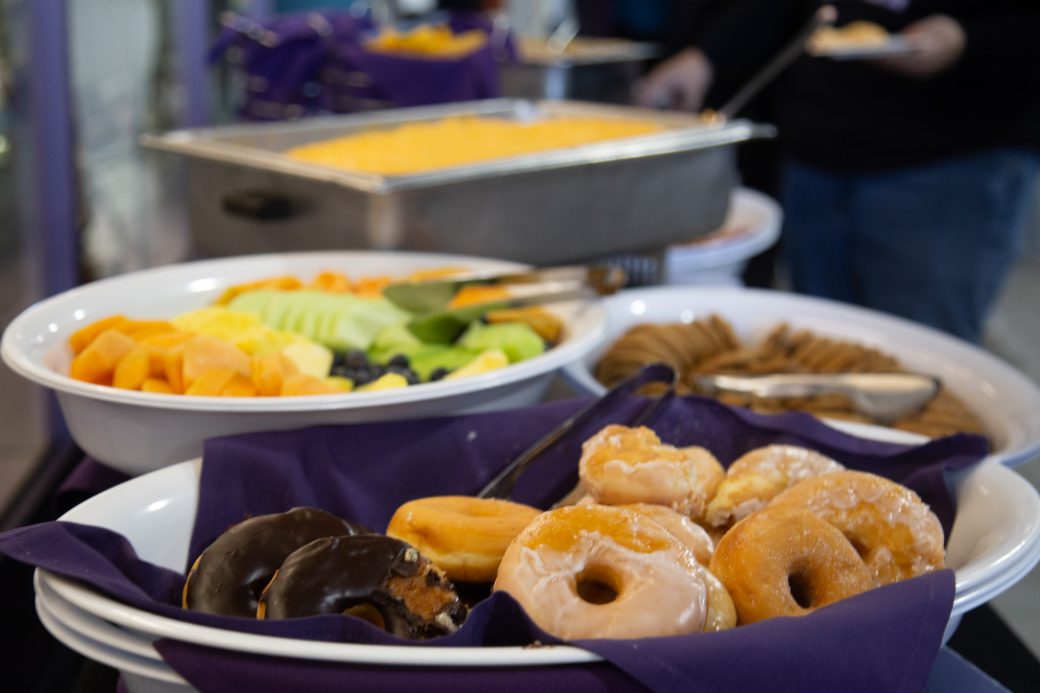 Table with salad and other foods at MLK Celebration