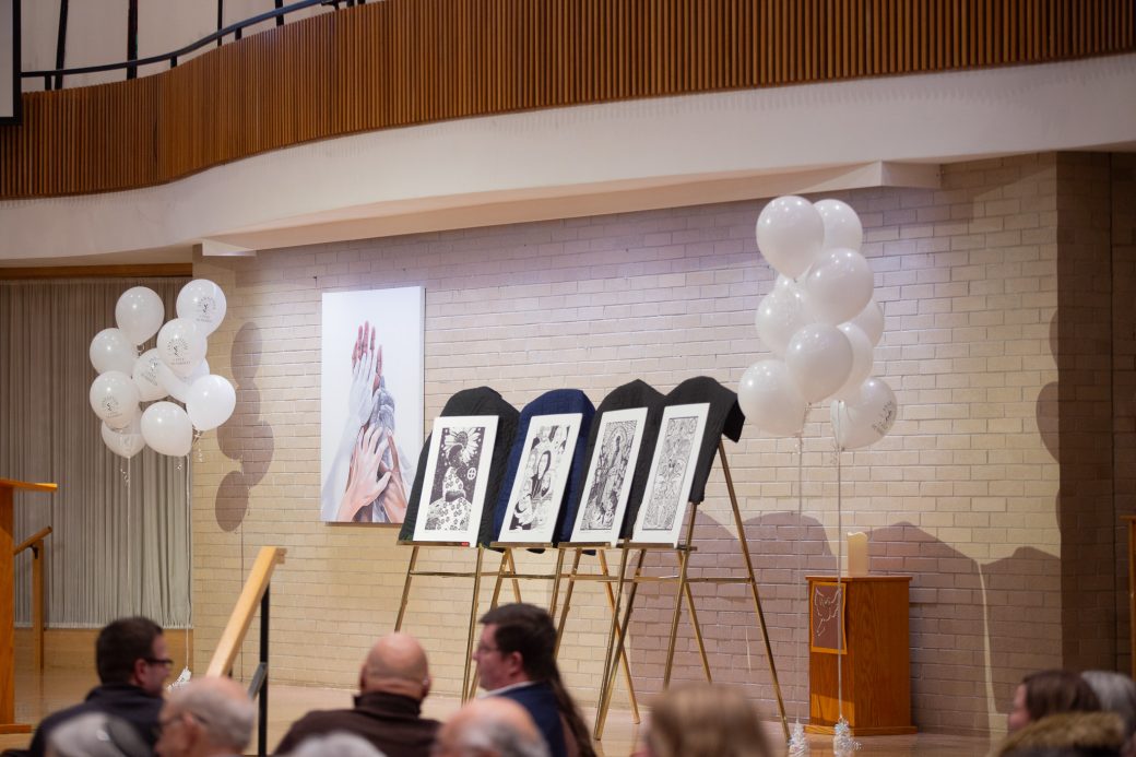 Art on the stage in Anabaptism Celebration