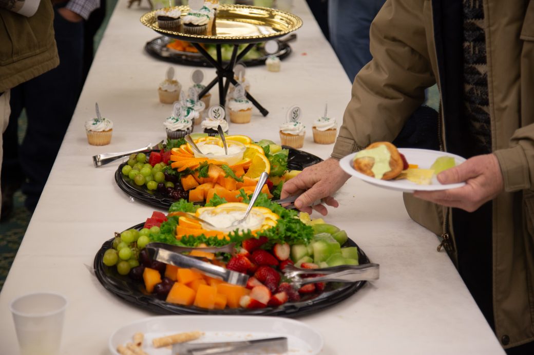 Table with food at Anabaptism Celebration