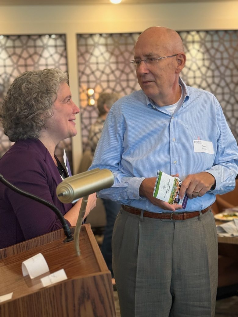 A man and a woman talking at Connected Cause Alumni & Friends Gathering: Sarasota, Florida