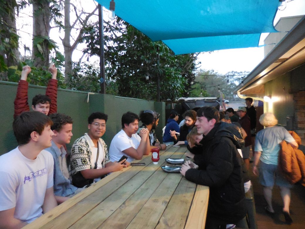 Mens talking at the table