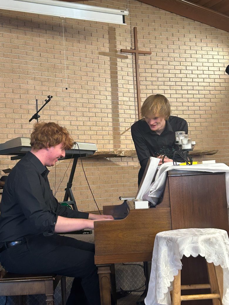 Goshen's college students playing instruments