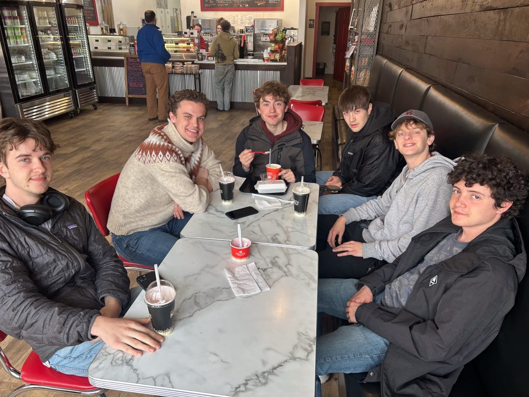 Goshen's college students having a snack