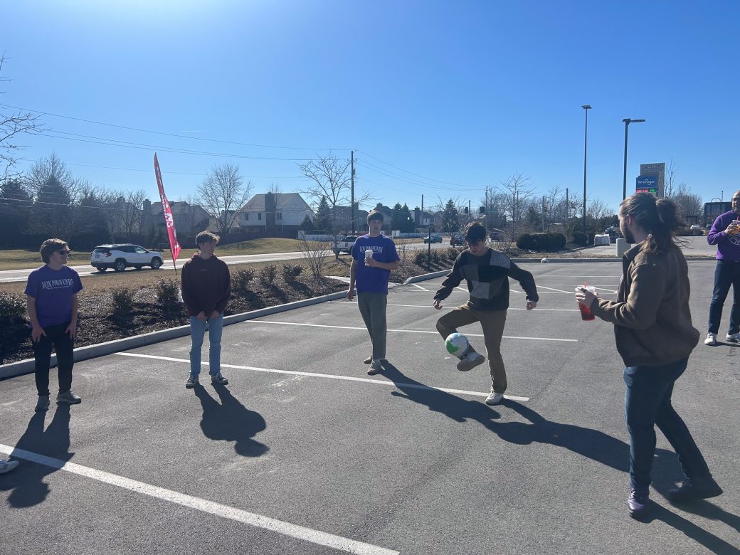 Goshen's college students playing soccer