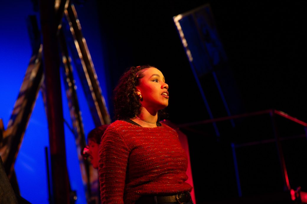 Student interpreting a song at the GC Musical festival
