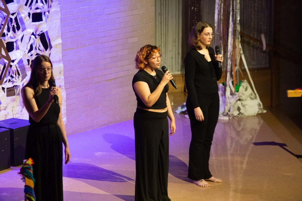 A woman singing at GC Convo
