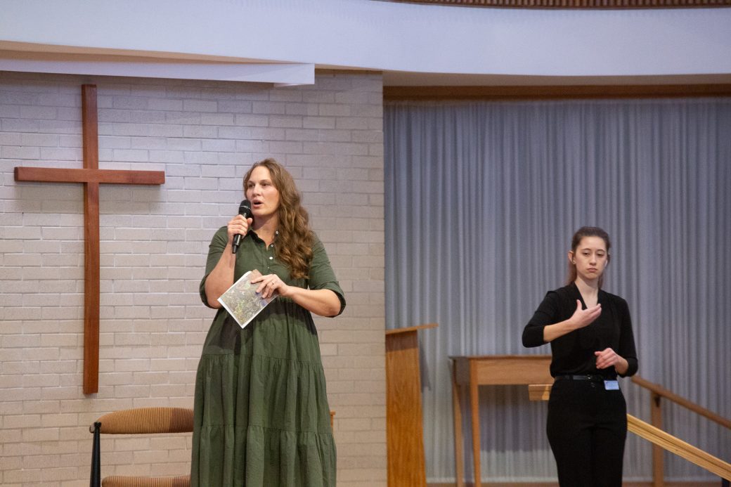Women doing a speech at Community Engagement