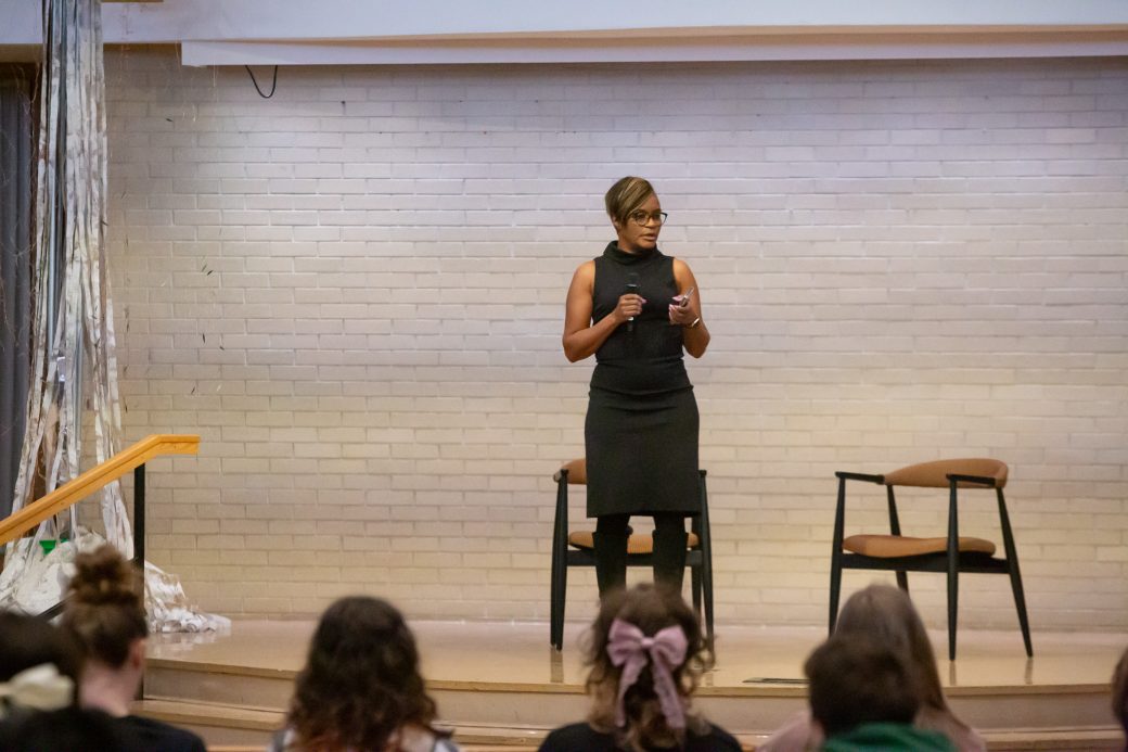 Women doing a speech at Community Engagement