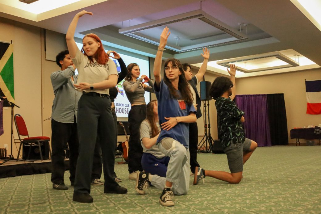 students presenting a dance