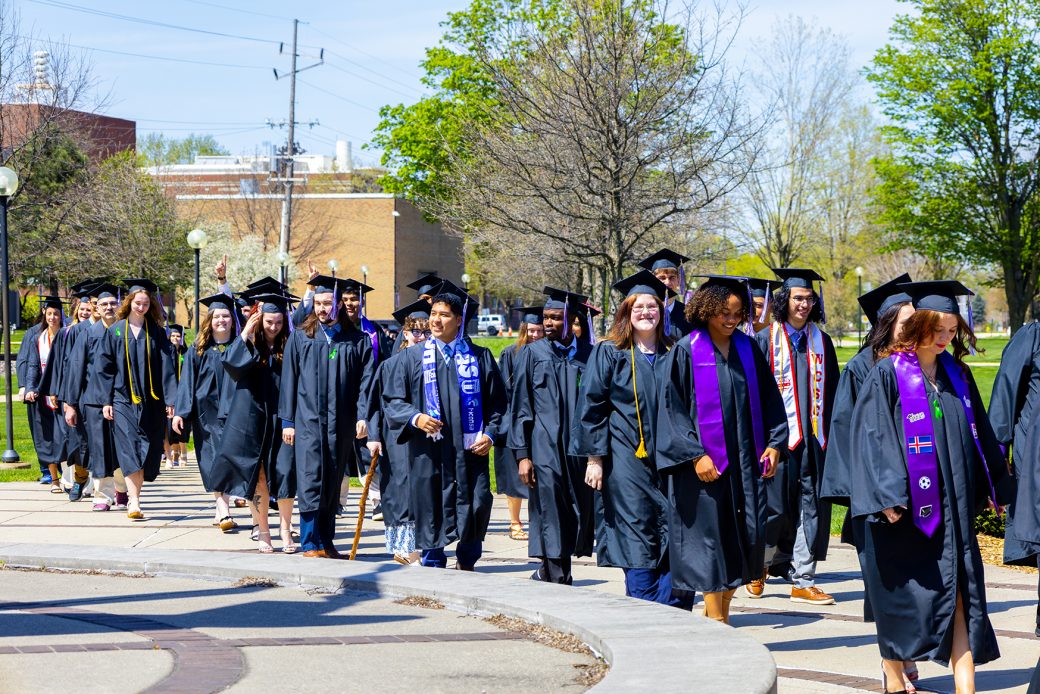 Graduate students walking