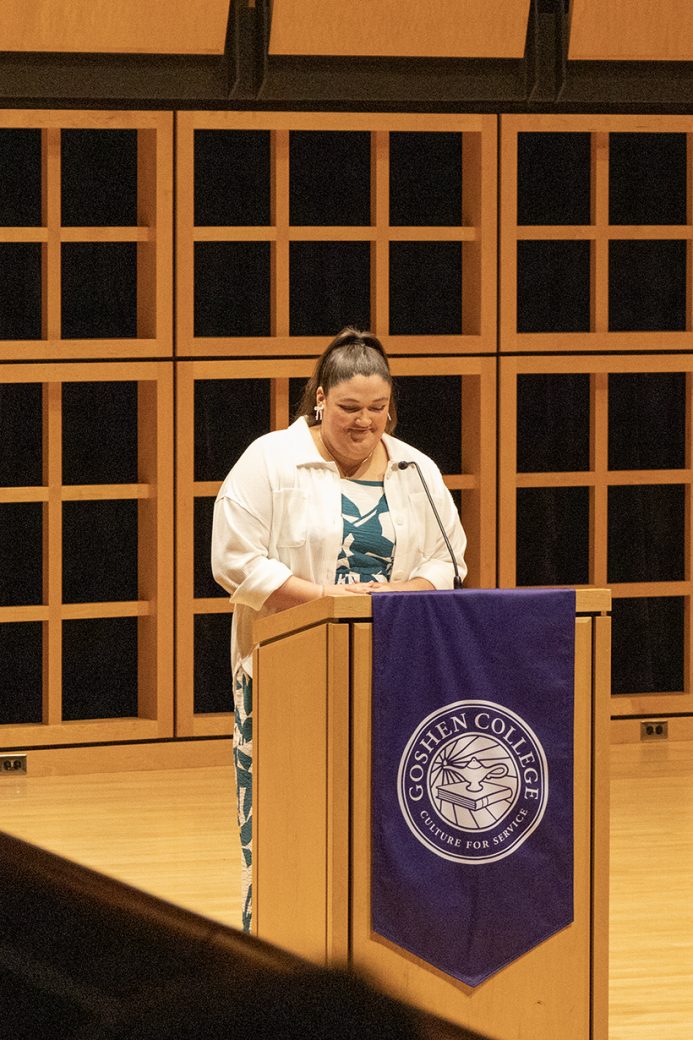 A woman speaking