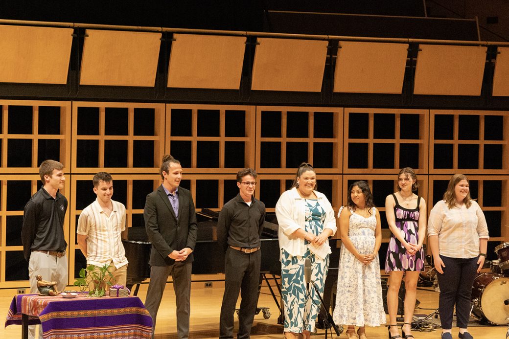 students singing