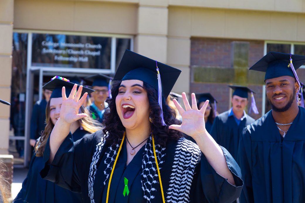 students celebrating their graduation