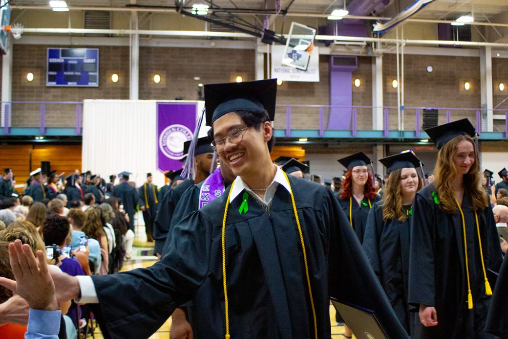 Student celebrating his graduation
