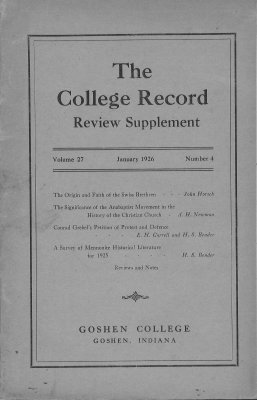Goshen College record in 1926