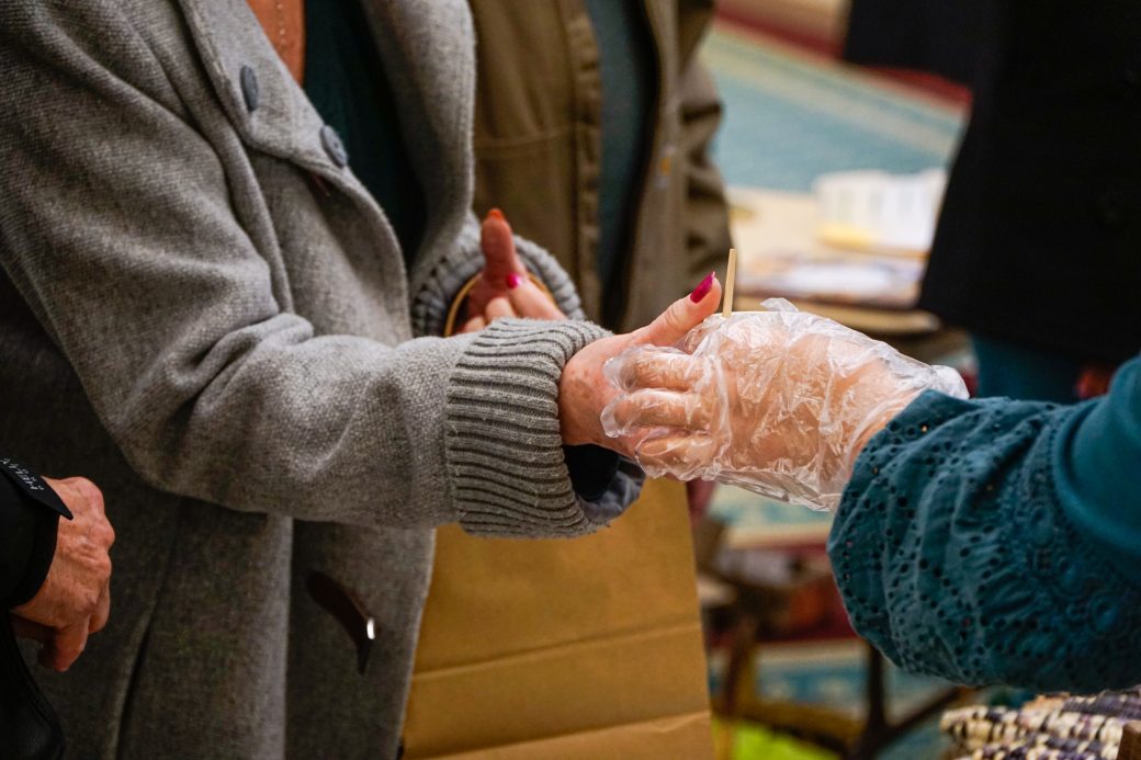 People handshaking at Michiana Regional Seed Swap