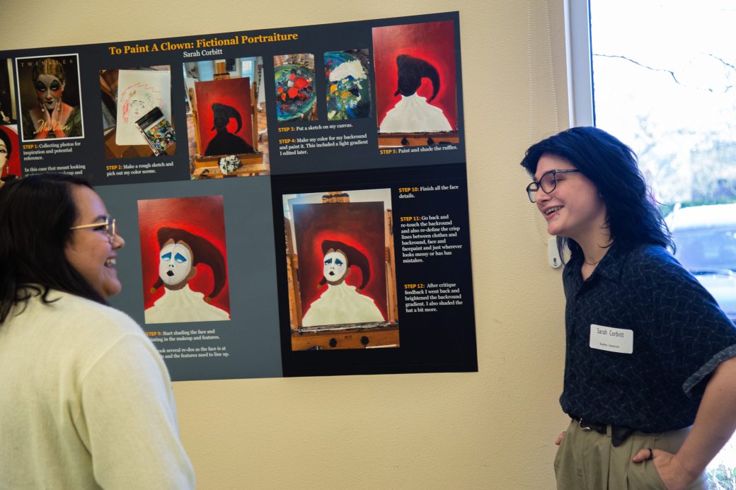 Woman doing a presentation at Academic Symposium 2023