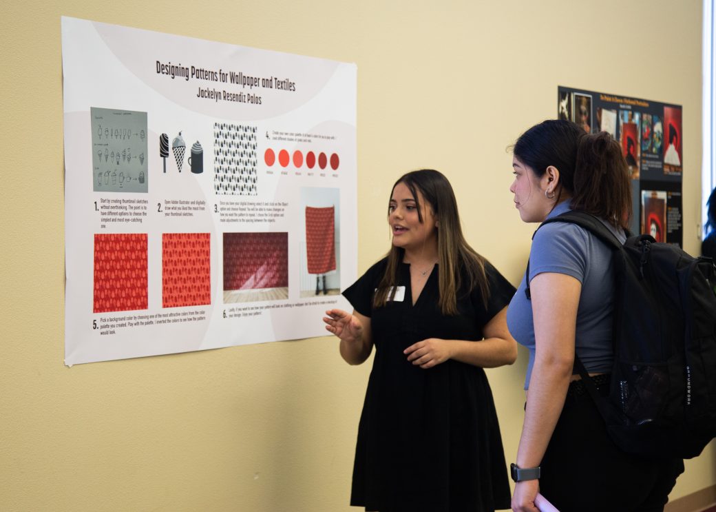 Woman doing a presentation at Academic Symposium 2023