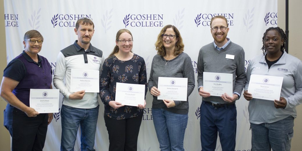 Six Goshen employess winnigs The Maple Leafs Award for excellence.