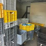 The first step to this process was to pick up the donation of food from a large grocery store in downtown Cayambe. When we arrived, a woman met us with 15-20 crates of food with items such as bread, herbs, vegetables, fruit, cheese, and milk.
