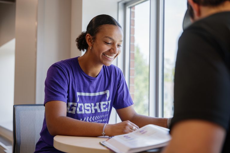 Students studying in the new Center for Nursing and Public Health