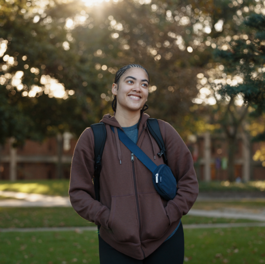 Student enjoying campus