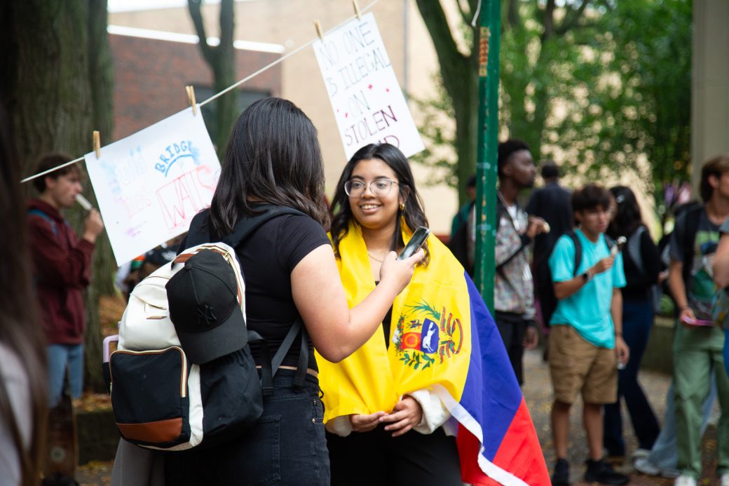 A woman with their country flag