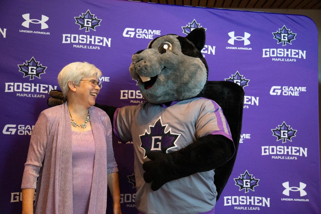 Dash and President Stoltzfus laughing together