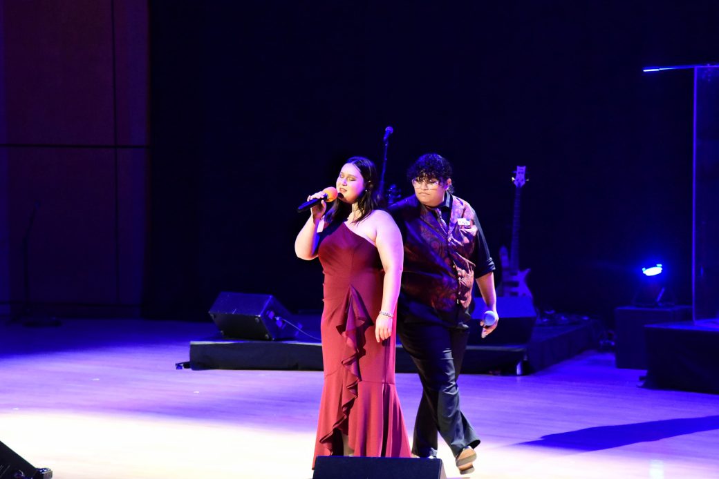 A man and a woman at the theatrical play