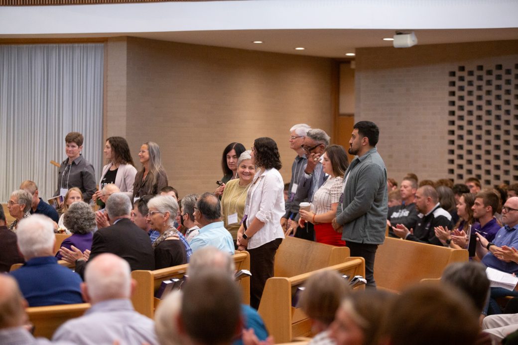 Peple paying attention at Alumni Awards Convocation