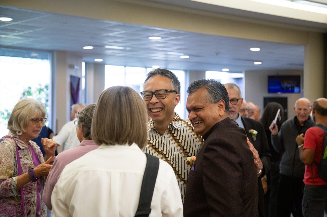 People talking at 2025 Alumni Awards Convocation