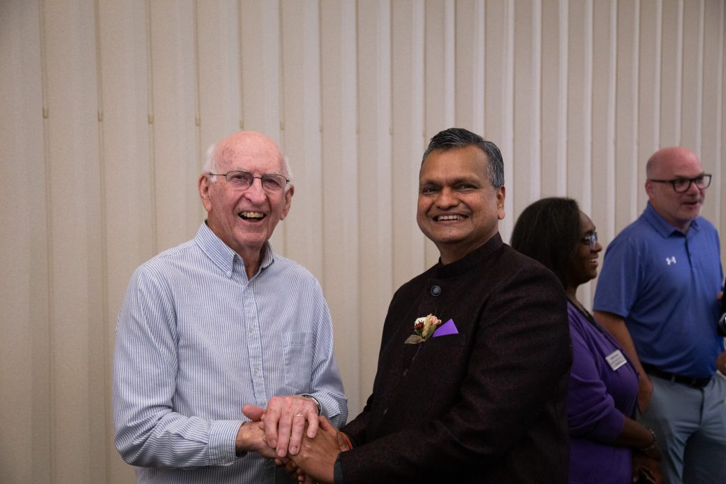 Two men handshaking