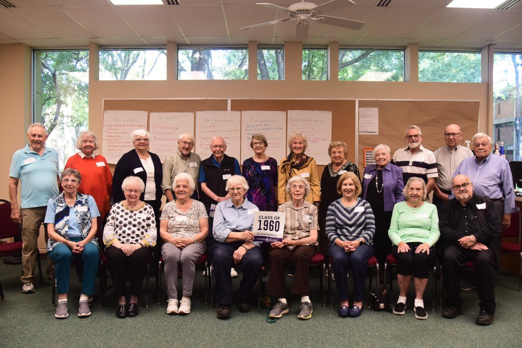 Class of 1960 smiling to the camera