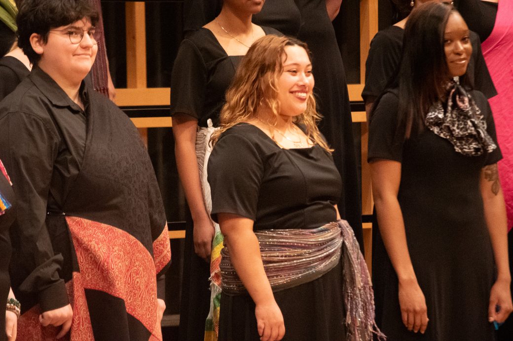 Voices of the Earth performs, closeup