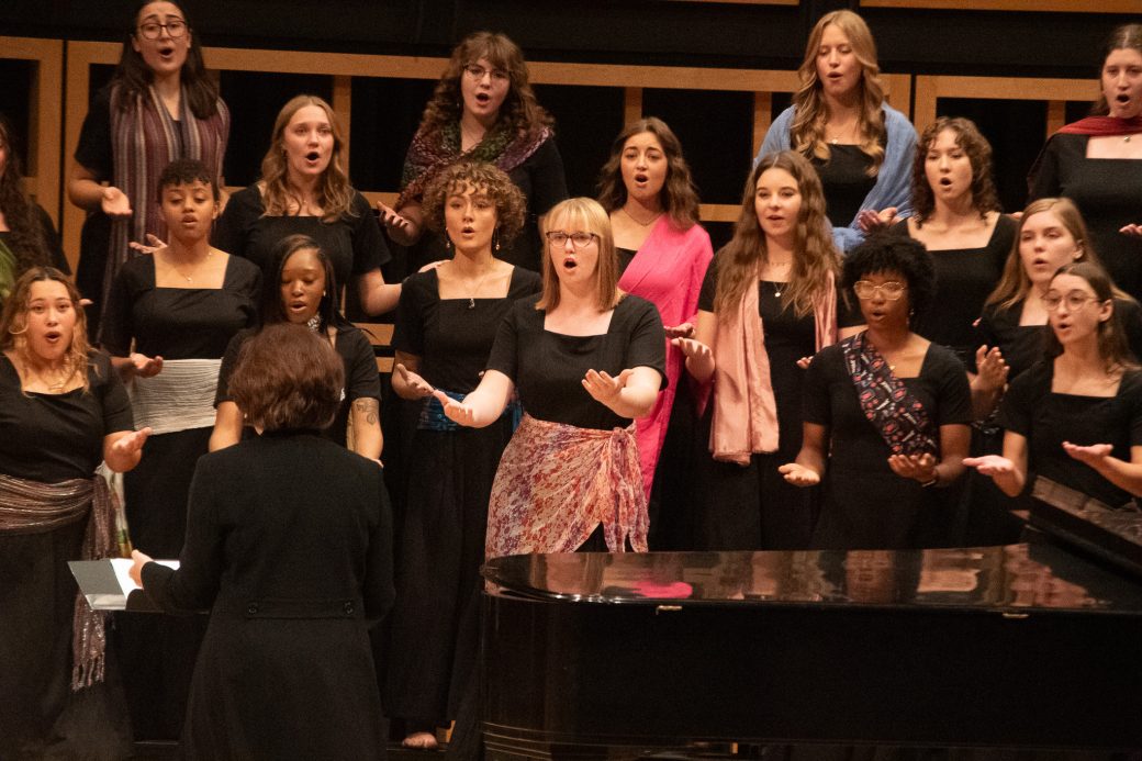 Voices of the Earth, performing on stage