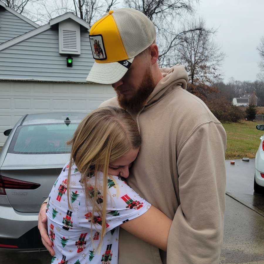 Molly Klein hugging her brother