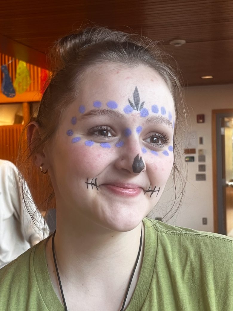 Face painting at LSU's Dia De Los Muertos celebration.