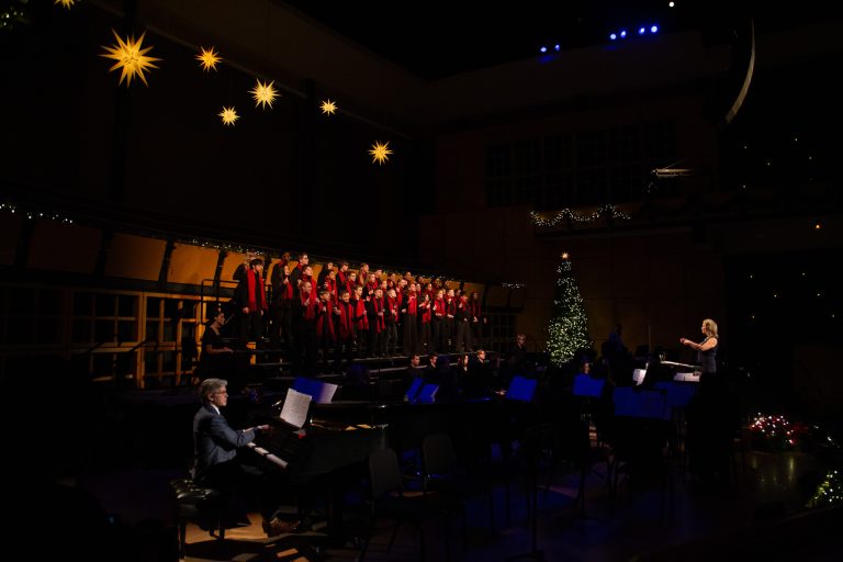 Pianist and singers performing