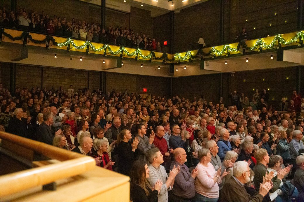 Audience cheers