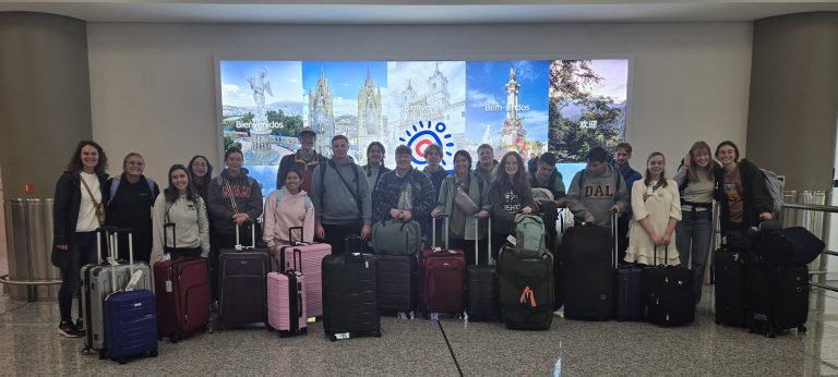 Students in airport