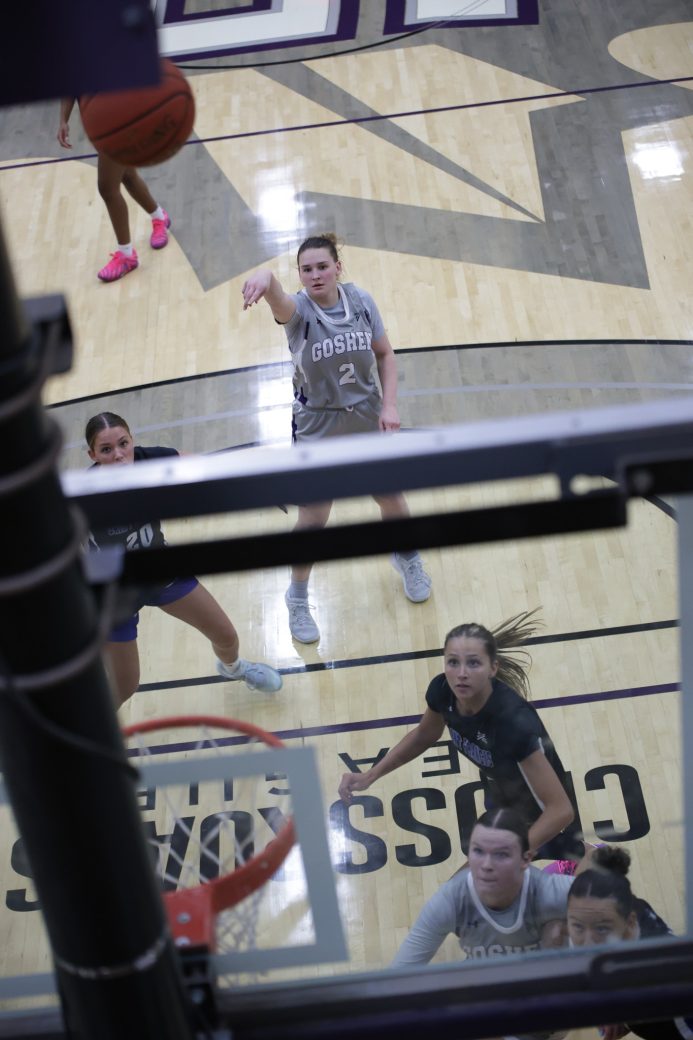 Lillian Null, women's basketball, shooting a free throw