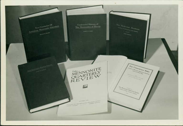 old photo of copies of Mennonite Quarterly Review