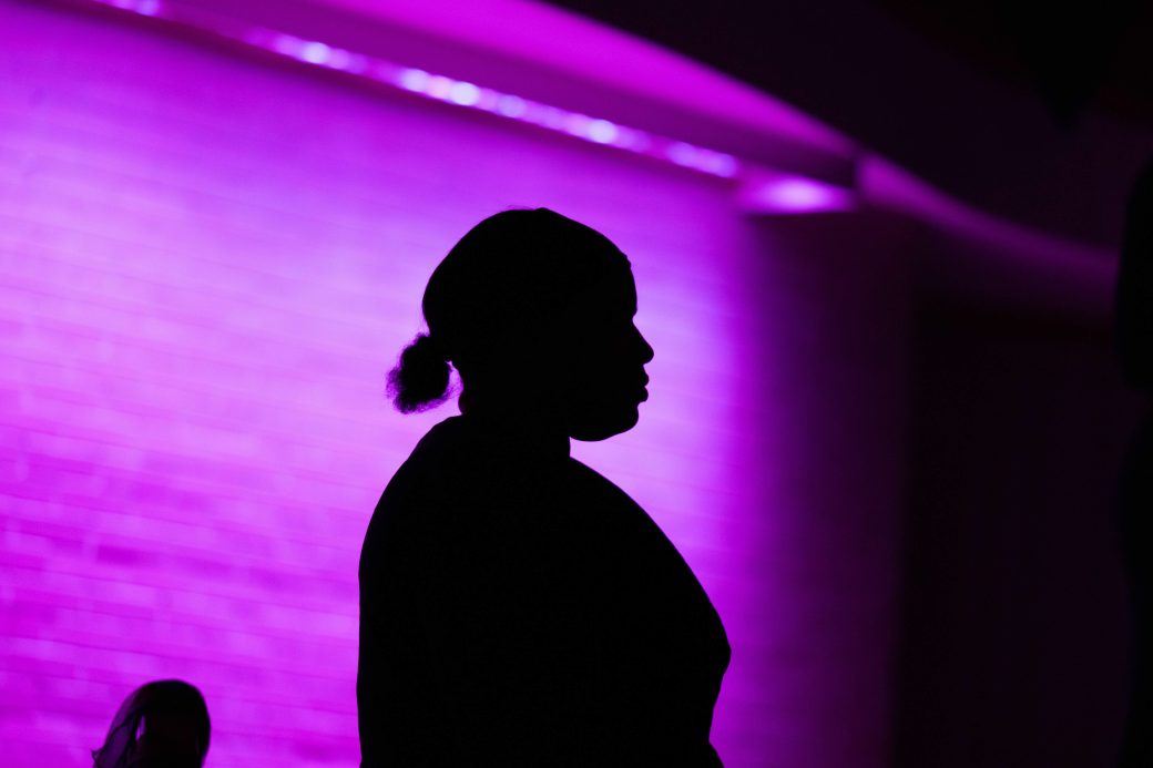 silhouette of speaking person