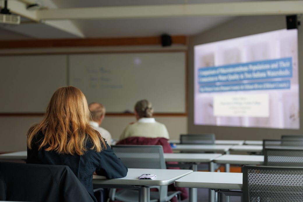 Audience listening to presentation