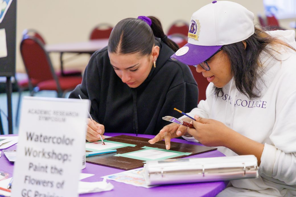 Students painting
