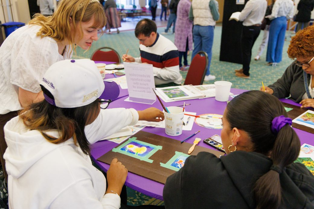Students painting