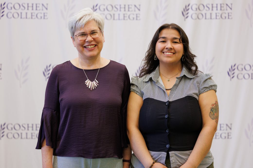 Aaliah with President Rebecca Stoltzfus