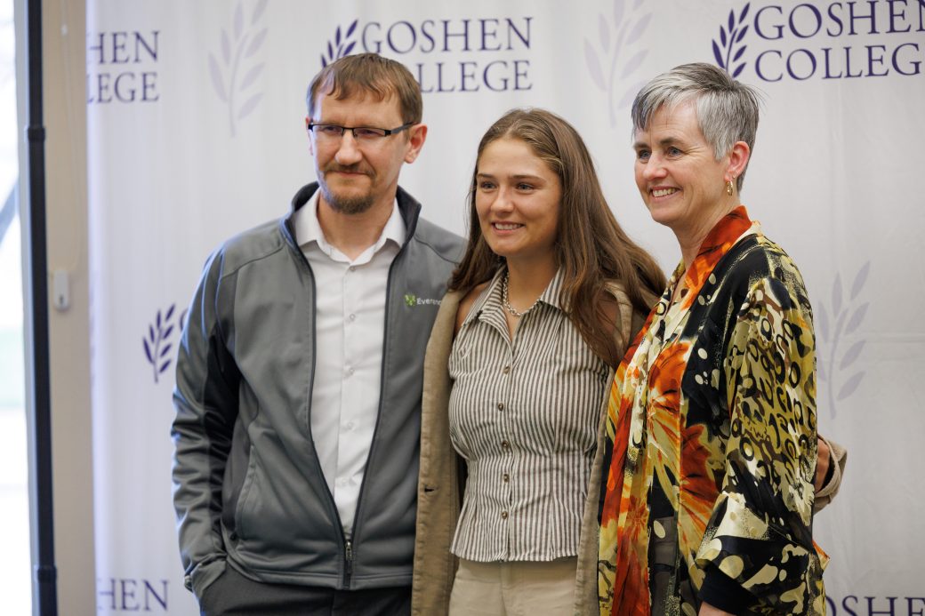 Staged photo with graduating senior and mentor