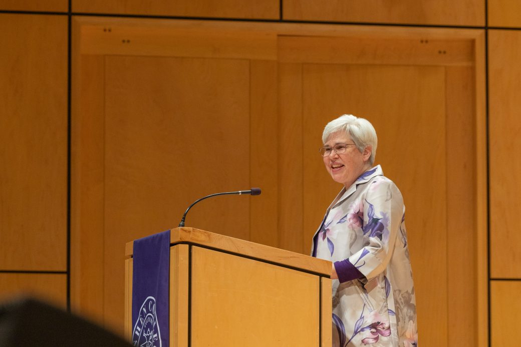President Rebecca Stoltzfus gives baccalaureate speech