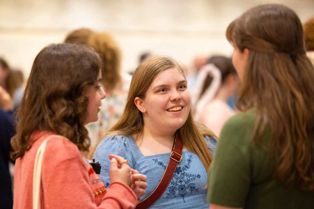 Students engage in conversation
